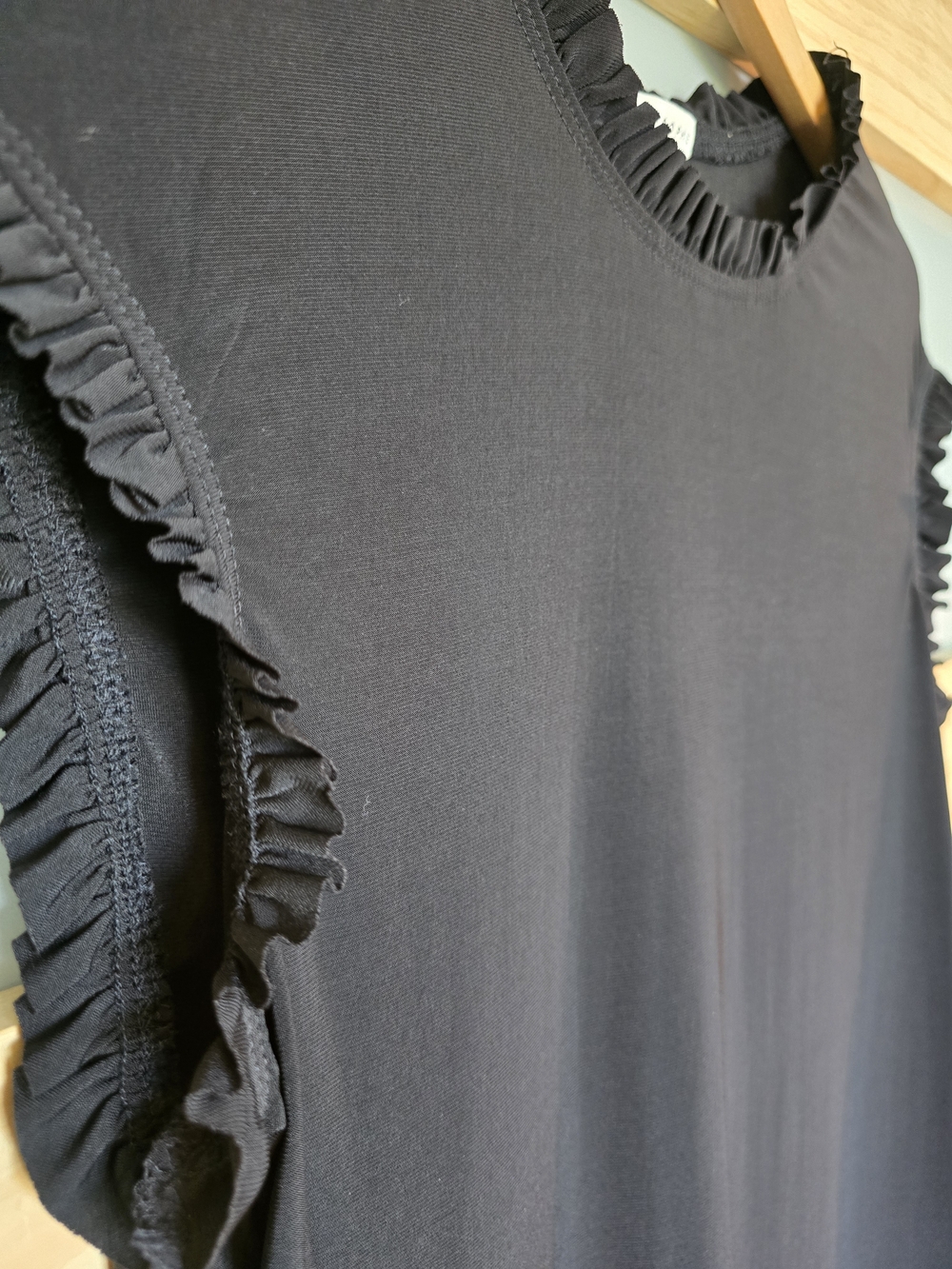 Black Ruffle Sleeve Mini Dress - Picture 4 of 7